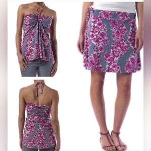 Patagonia Blue and Purple Lithia  Convertible Skirt/ Shirt